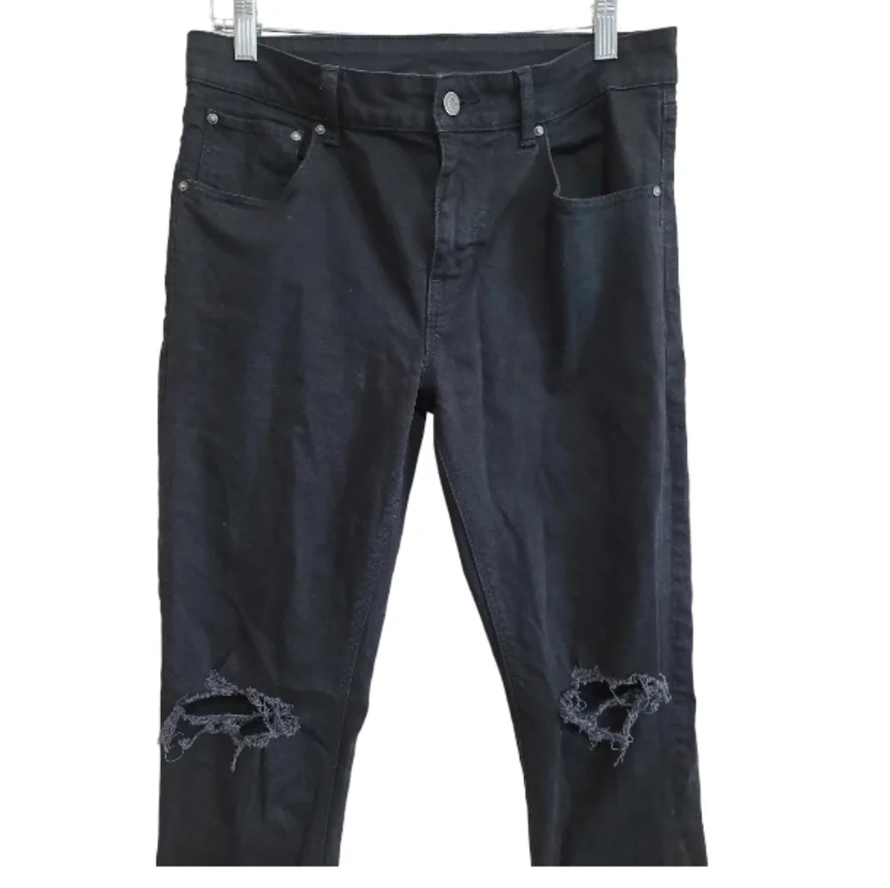 Asos Men's Black Skinny Distress Jeans Sz 32X 32